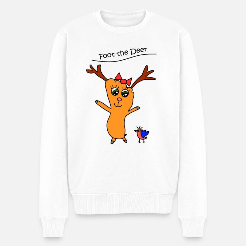 Foot the Deer - Männer Premium Bio Pullover - Weiß