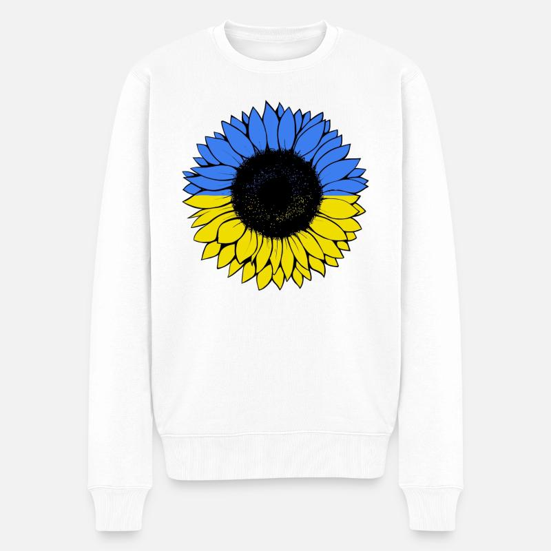 Sunflower Ukraine Sonnenblume - Männer Premium Bio Pullover - Weiß