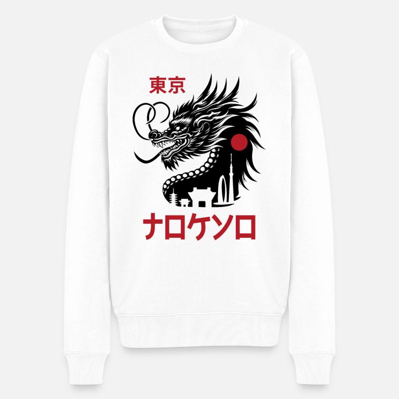 Horizon de Tokyo - Pull Premium bio Homme - blanc