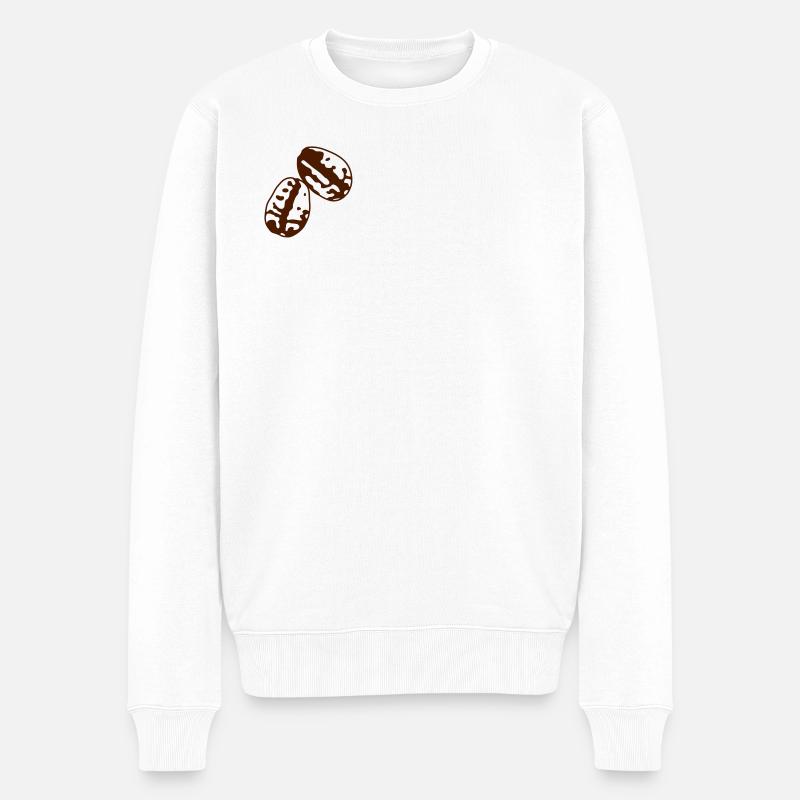 Kaffeebohnen - Männer Premium Bio Pullover - Weiß