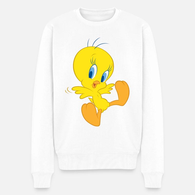 Looney Tunes Tweety fliegt - Männer Premium Bio Pullover - Weiß
