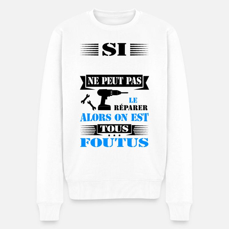 BRICOLEUR À PERSONNALISER - Pull Premium bio Homme - blanc