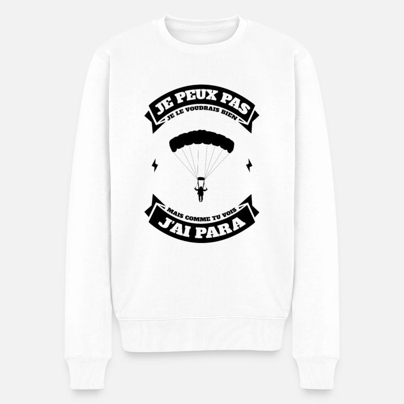 JE PEUX PAS J'AI PARACHUTE - Pull Premium bio Homme - blanc