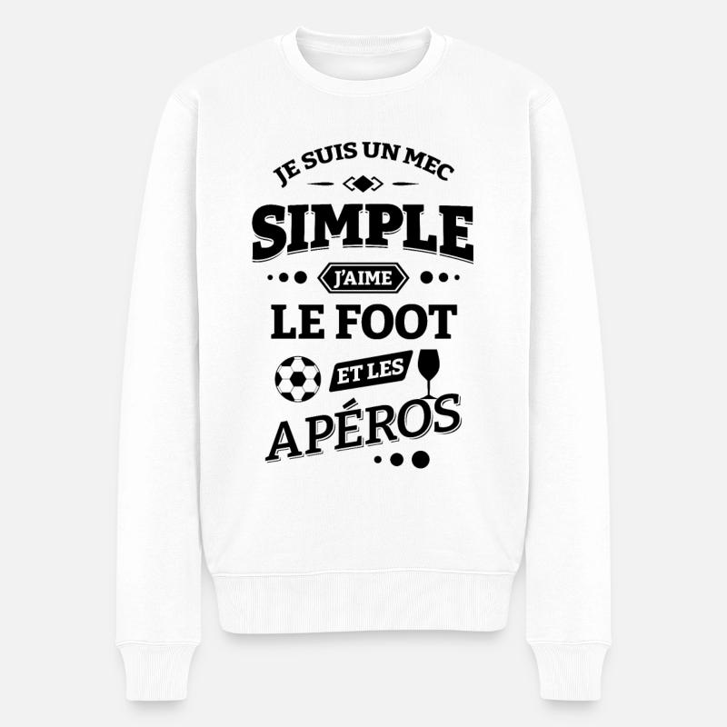 FOOT ET APÉROS - Pull Premium bio Homme - blanc