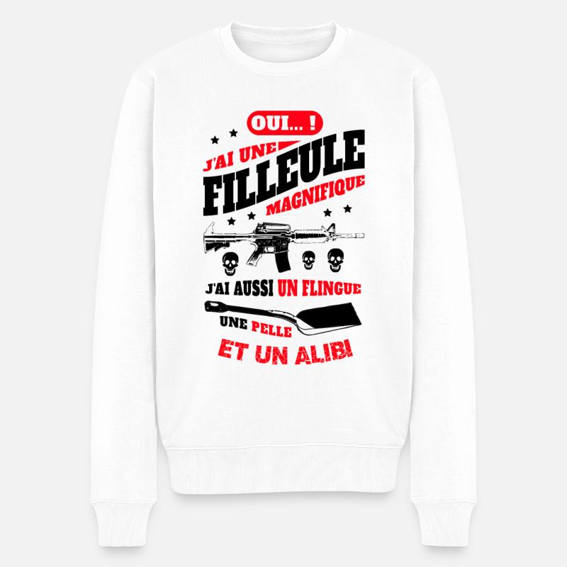 J'AI UNE FILLEULE MAGNIFIQUE - Pull Premium bio Homme - blanc