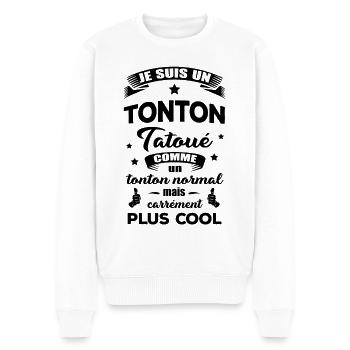 TONTON TATOUÉ - Pull Premium bio Homme - blanc - Devant - Thijin (182cm)