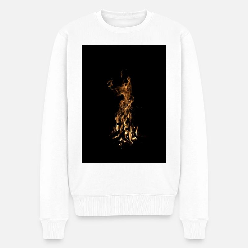 Feuer - Männer Premium Bio Pullover - Weiß