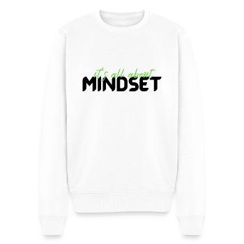 motivation quote it's all about Mindset typography - Men's Premium Organic Jumper - white - Front - Thijin (182cm)