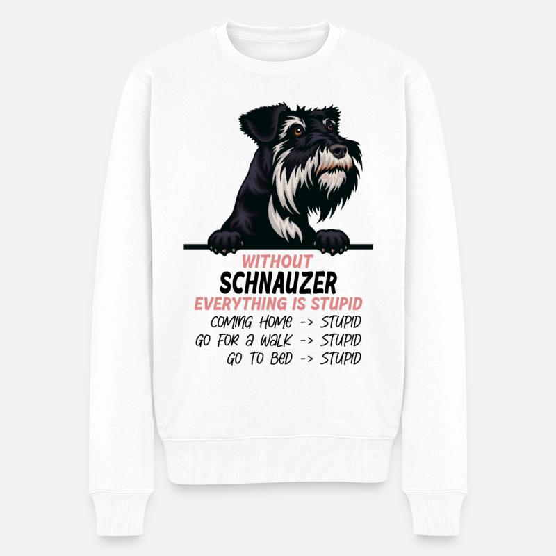 Ohne Schnauzer ist alles doof - Männer Premium Bio Pullover - Weiß