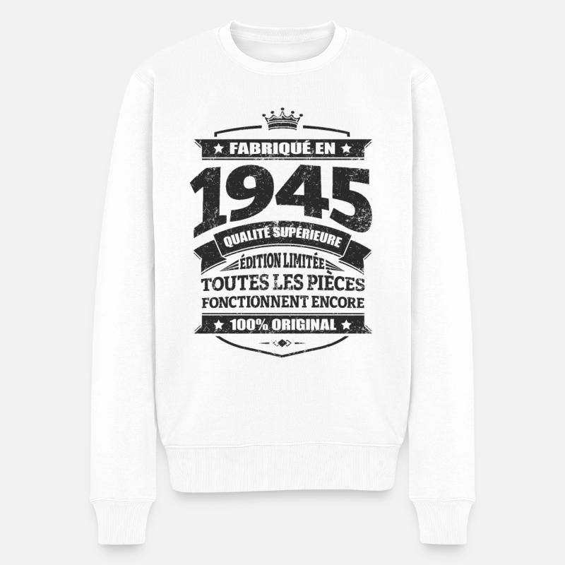 FABRIQUÉ EN 1945 - Pull Premium bio Homme - blanc