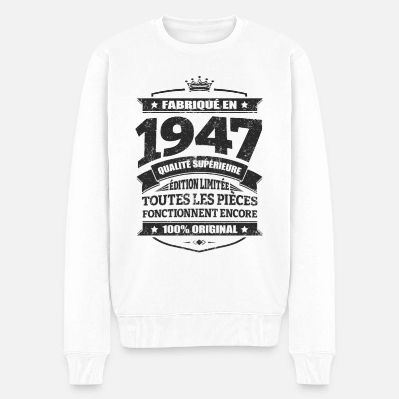 FABRIQUÉ EN 1947 - Pull Premium bio Homme - blanc