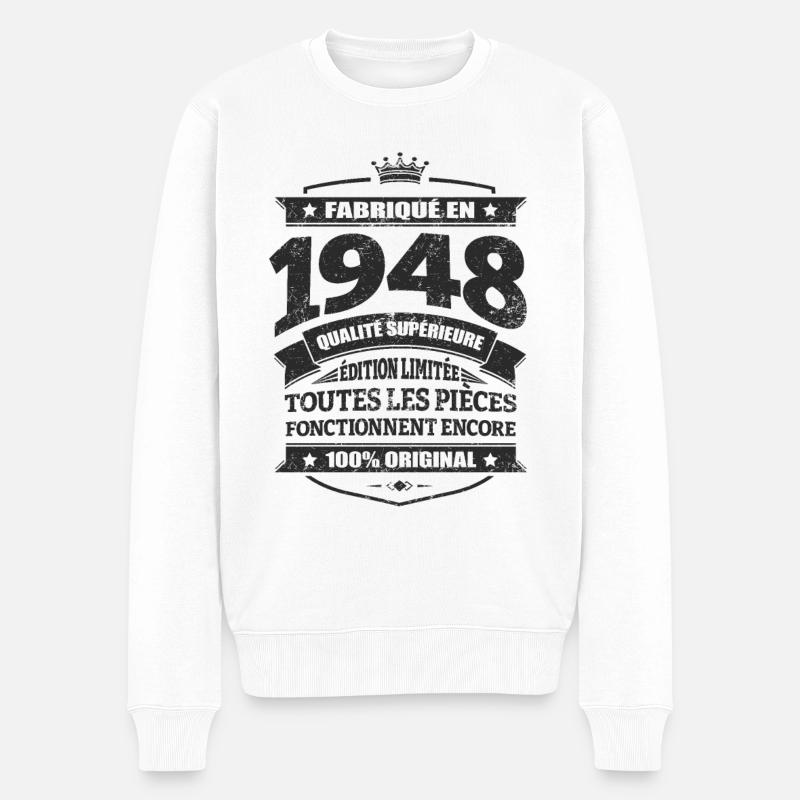 FABRIQUÉ EN 1948 - Pull Premium bio Homme - blanc