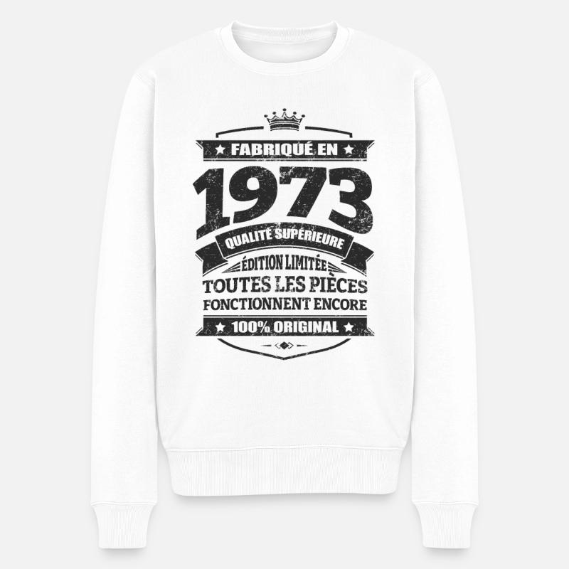 FABRIQUÉ EN 1973 - Pull Premium bio Homme - blanc
