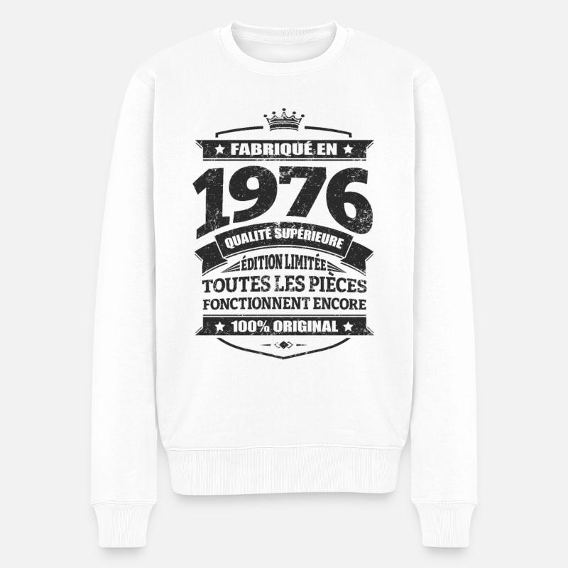 FABRIQUÉ EN 1976 - Pull Premium bio Homme - blanc