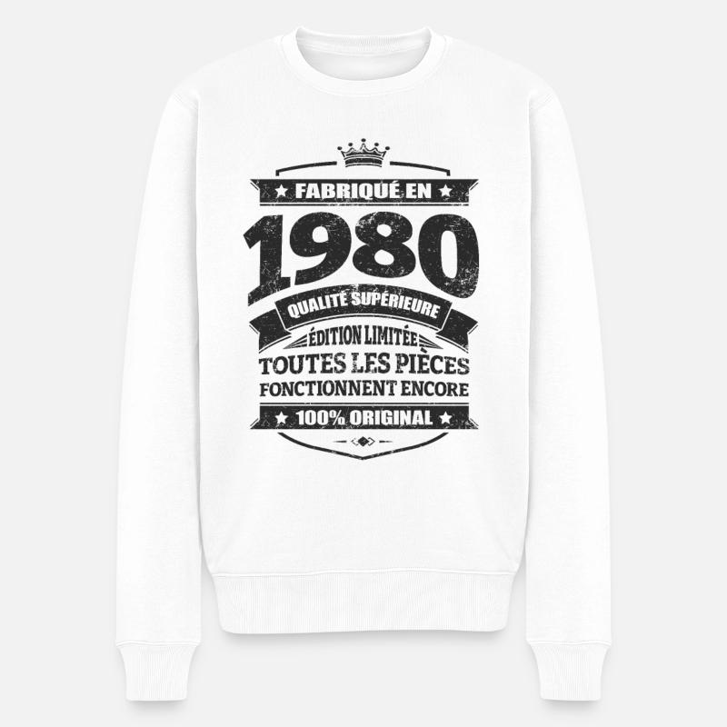 FABRIQUÉ EN 1980 - Pull Premium bio Homme - blanc