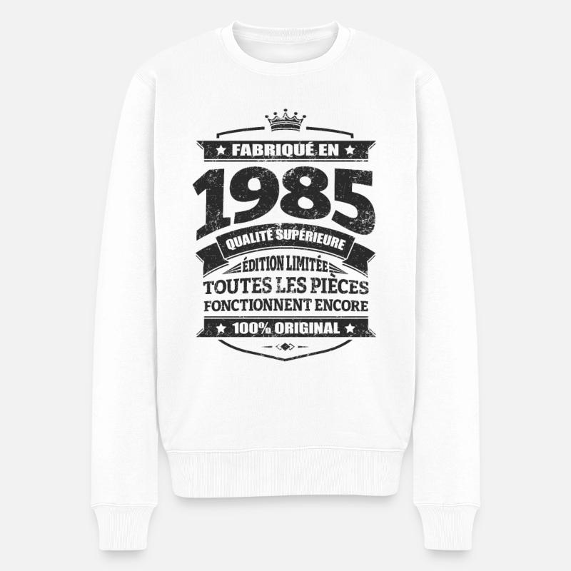 FABRIQUÉ EN 1985 - Pull Premium bio Homme - blanc