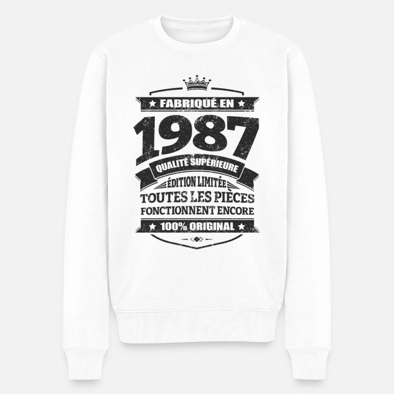 FABRIQUÉ EN 1987 - Pull Premium bio Homme - blanc