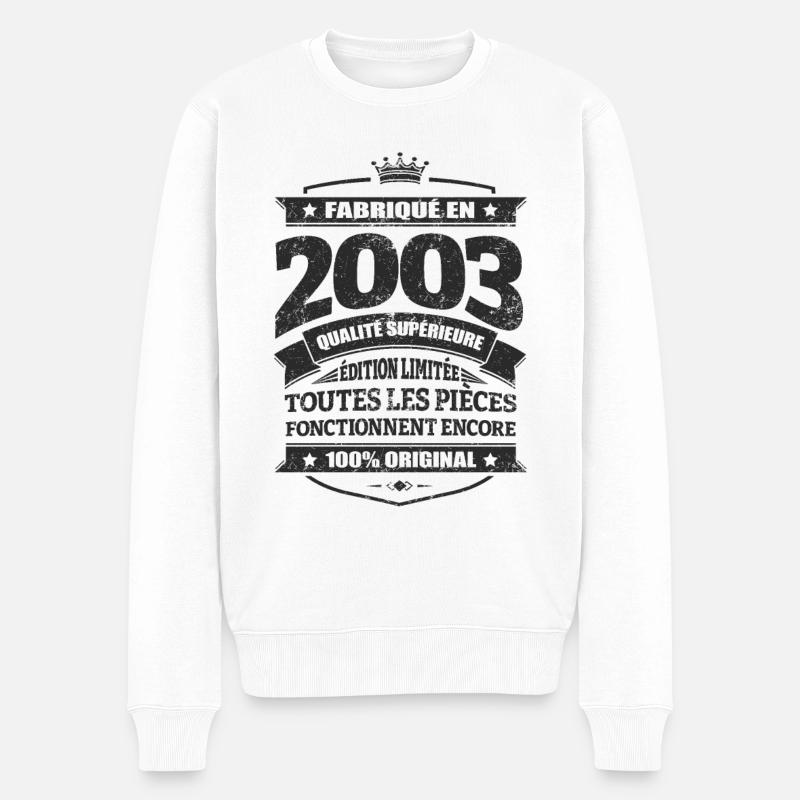 FABRIQUÉ EN 2003 - Pull Premium bio Homme - blanc
