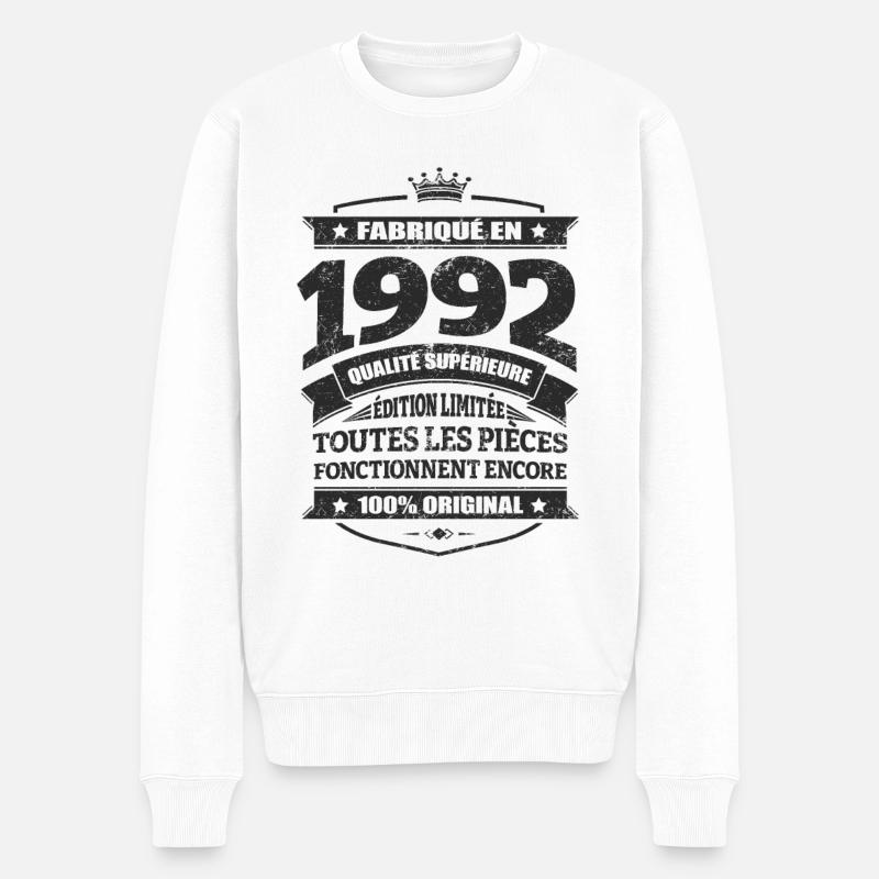 FABRIQUÉ EN 1992 - Pull Premium bio Homme - blanc