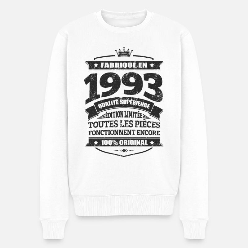 FABRIQUÉ EN 1993 - Pull Premium bio Homme - blanc