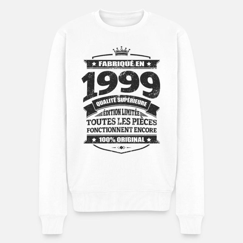 FABRIQUÉ EN 1999 - Pull Premium bio Homme - blanc