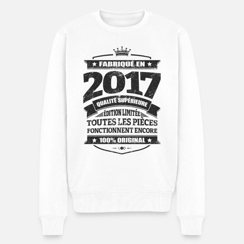 FABRIQUÉ EN 2017 - Pull Premium bio Homme - blanc