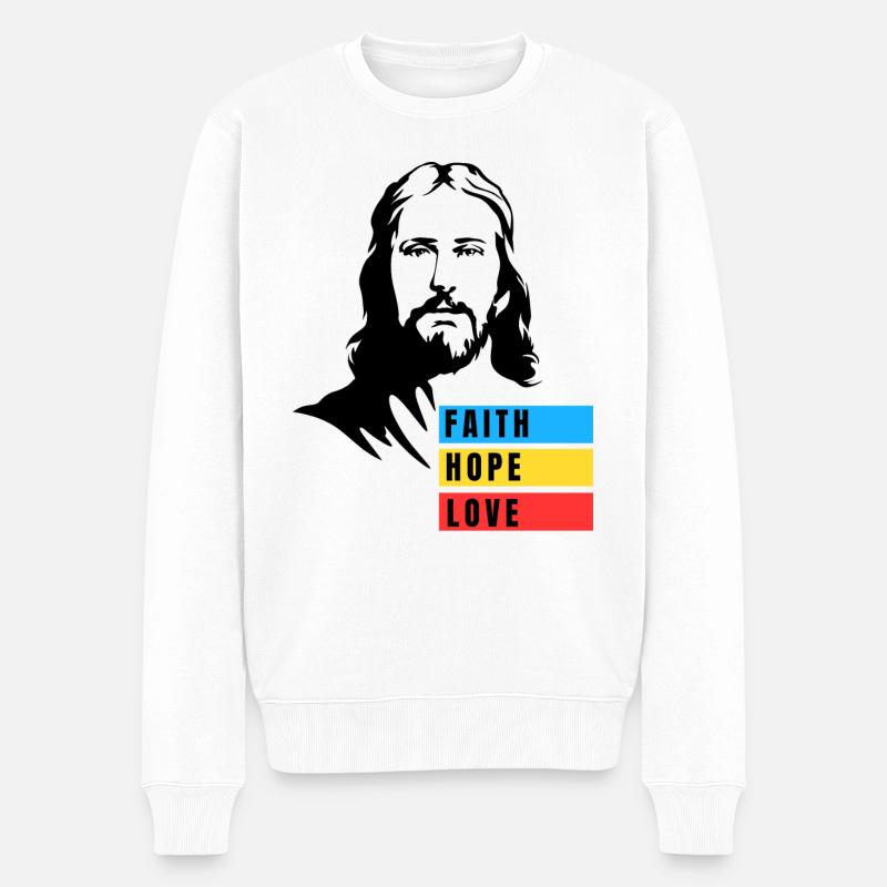 FOI ESPERANCE AMOUR - Pull Premium bio Homme - blanc
