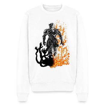 Krieger Mann der Finsternis - Männer Premium Bio Pullover - Weiß - Vorne - Thijin (182cm)