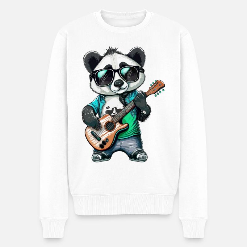 Panda Rocker - Pull Premium bio Homme - blanc