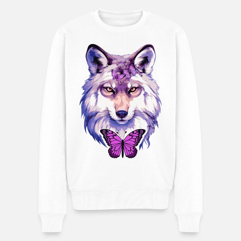 Loup #2 - Pull Premium bio Homme - blanc