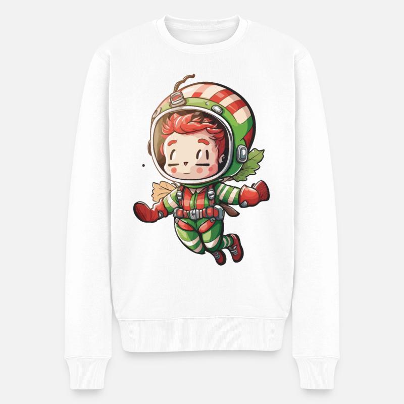 Himmelhohe Äpfel - Männer Premium Bio Pullover - Weiß