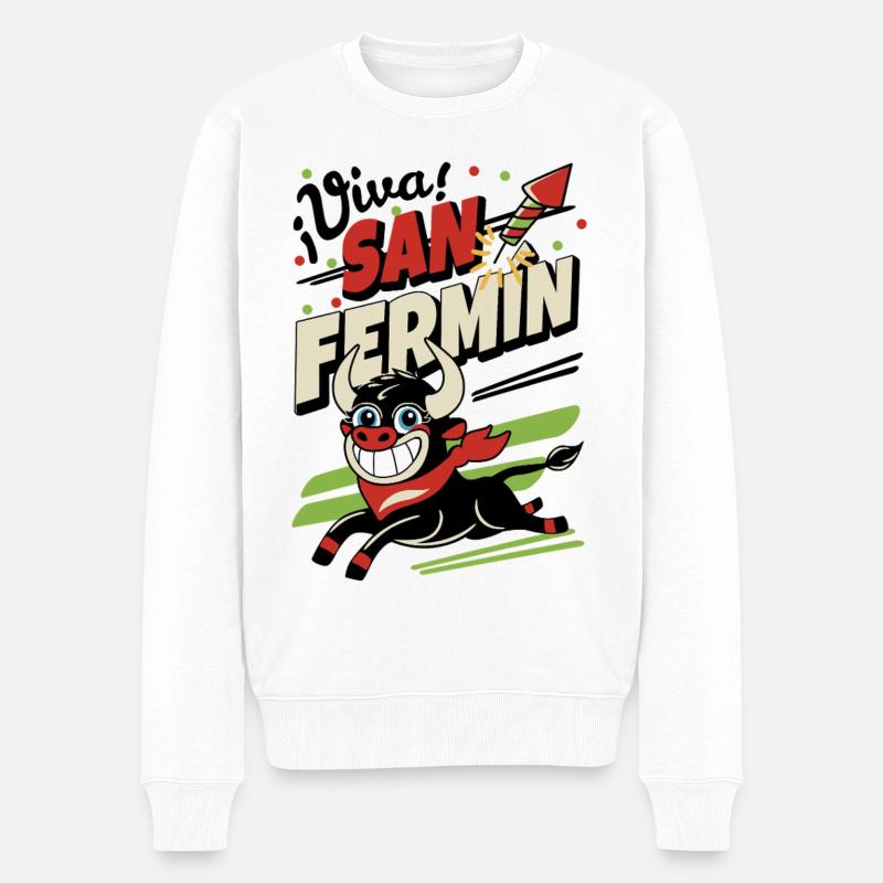 Vive San Fermín - Pull Premium bio Homme - blanc