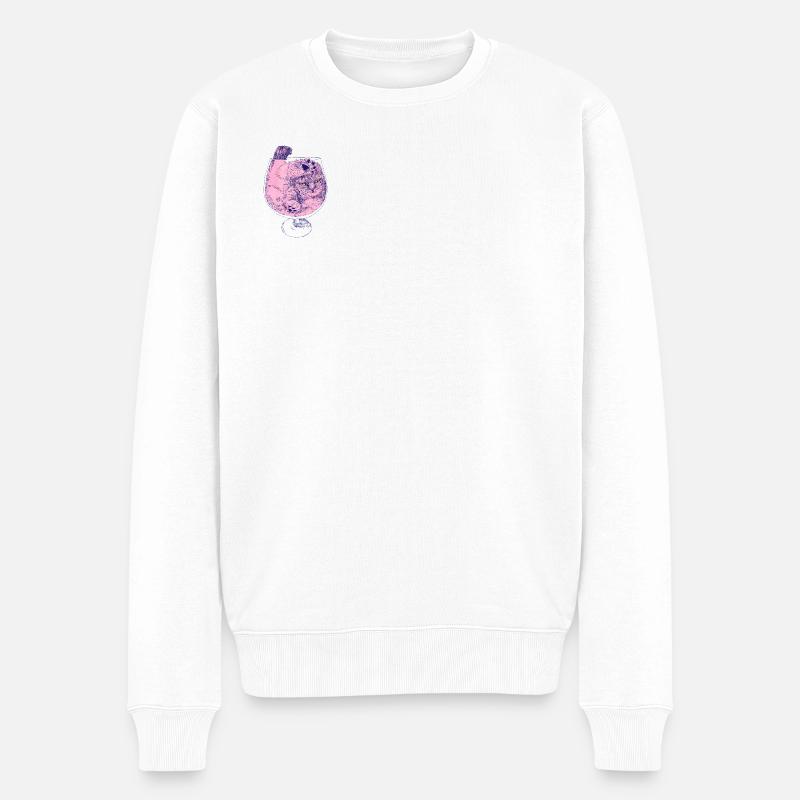 KÄTZCHEN-COCKTAIL - Männer Premium Bio Pullover - Weiß