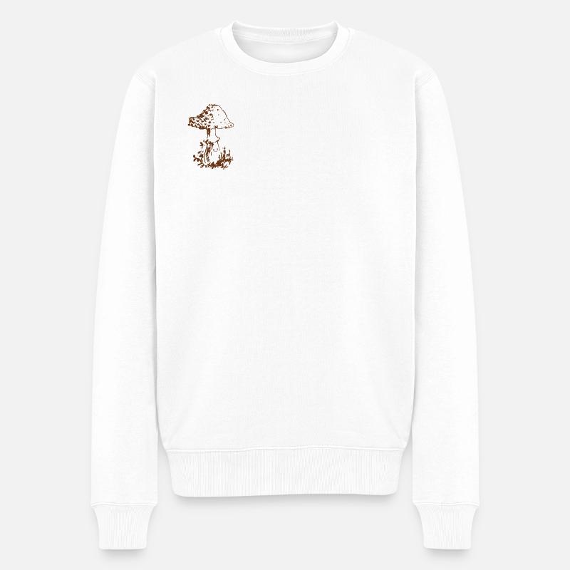 FRÖHLICHER PILZ - Männer Premium Bio Pullover - Weiß