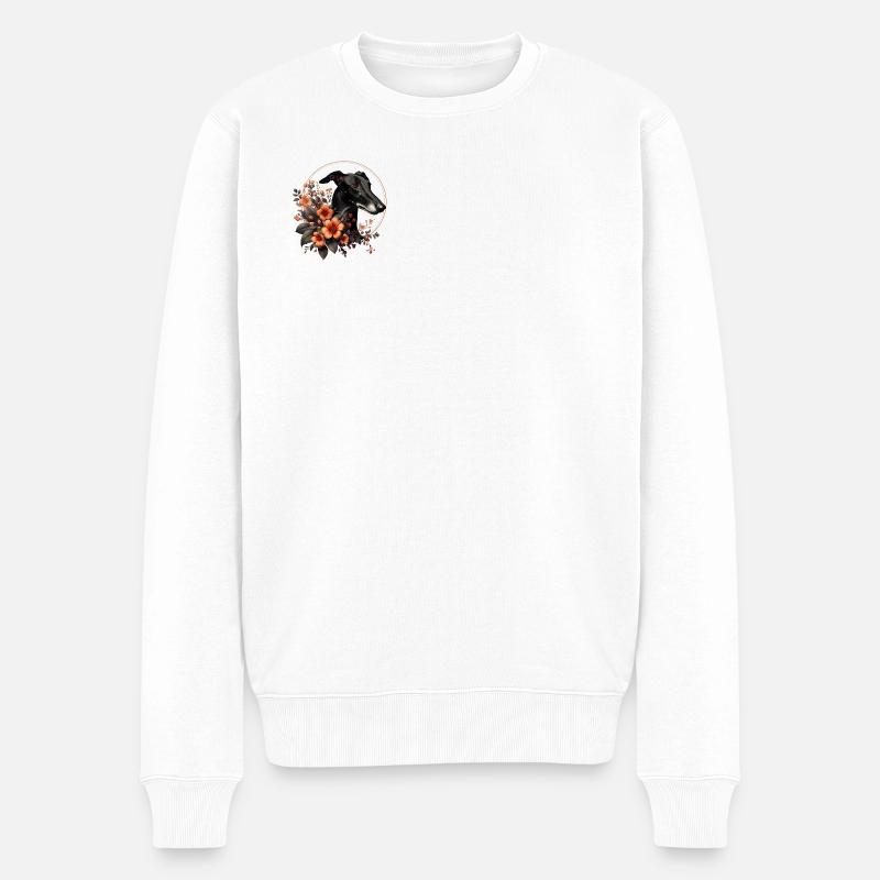 Galgo Blackbeauty Nr02 - Männer Premium Bio Pullover - Weiß