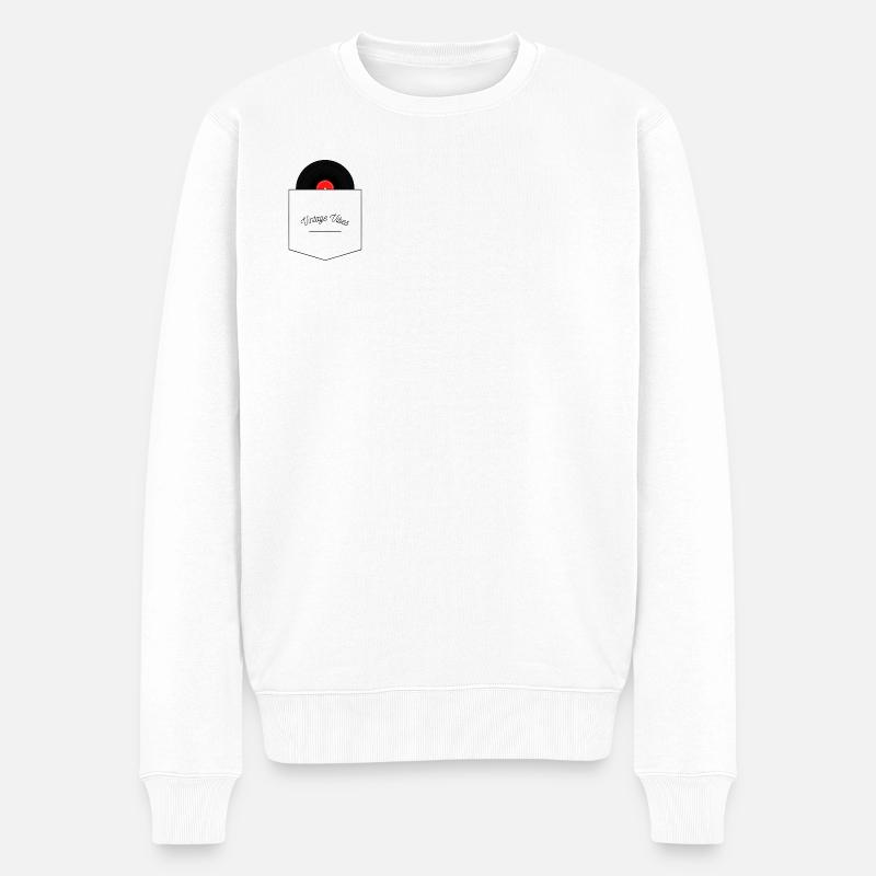 Vintage-Flair - Männer Premium Bio Pullover - Weiß