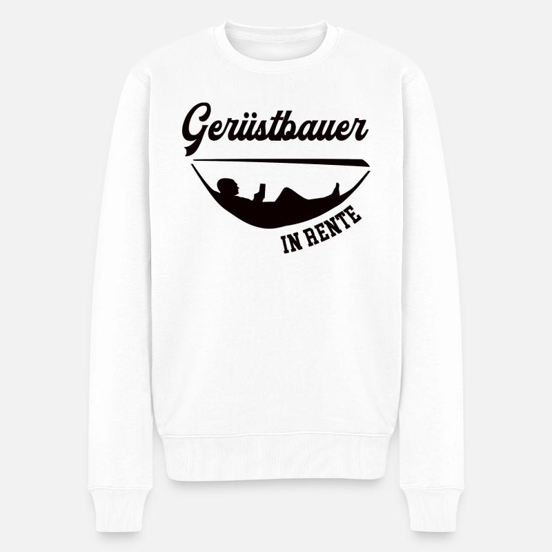 Gerüstbauer in Rente Rentenbeginn Gerüstbau - Männer Premium Bio Pullover - Weiß