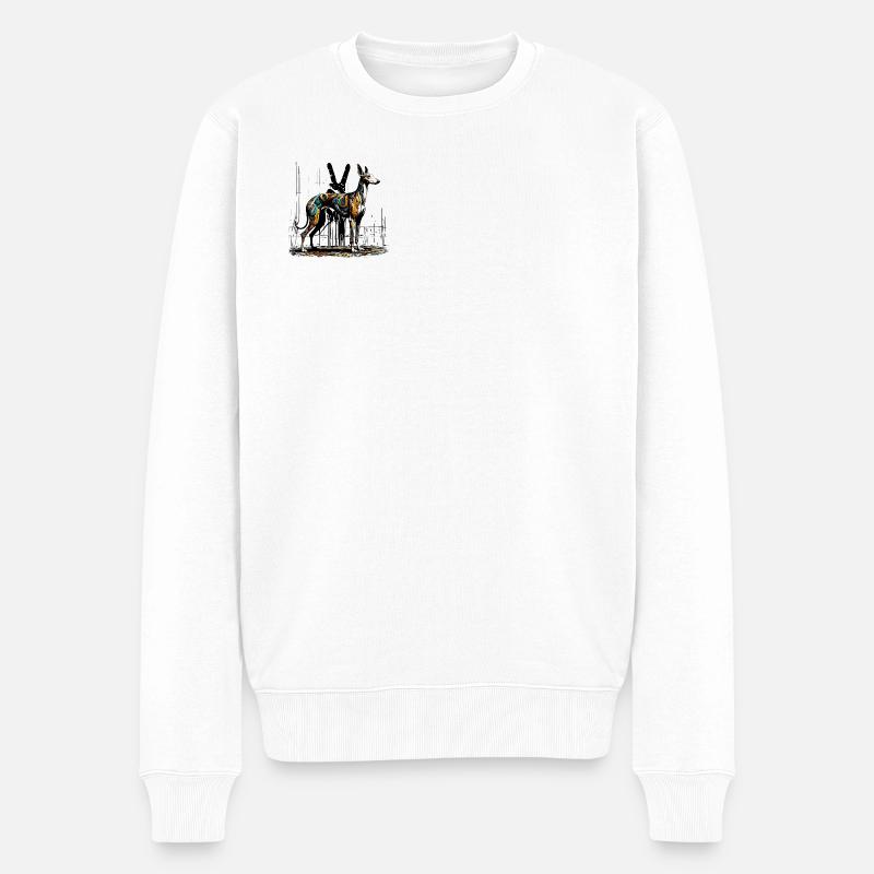 Galgo StreetArt Nr.04b - Männer Premium Bio Pullover - Weiß