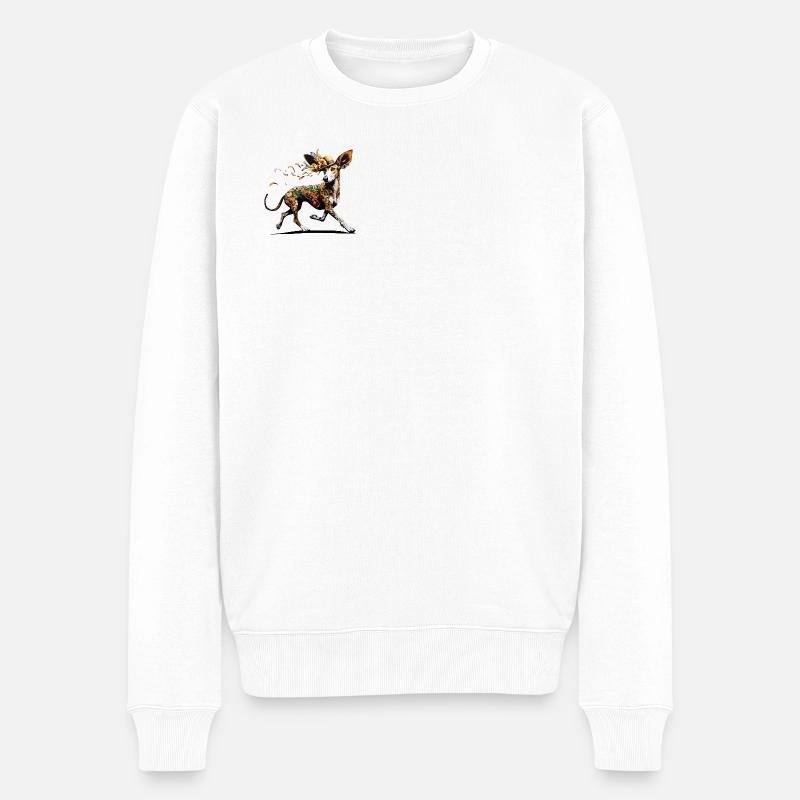 Fleur podenco - Pull Premium bio Homme - blanc