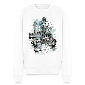 Cutters and tugs - Men's Premium Organic Jumper - white - Front - Thijin (182cm)