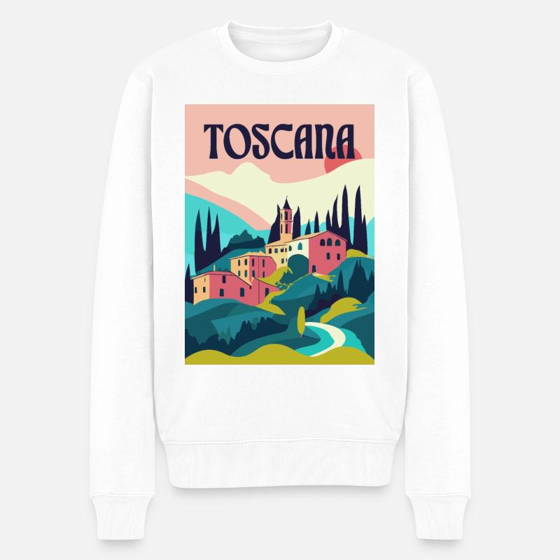 TOSCANA - Männer Premium Bio Pullover - Weiß