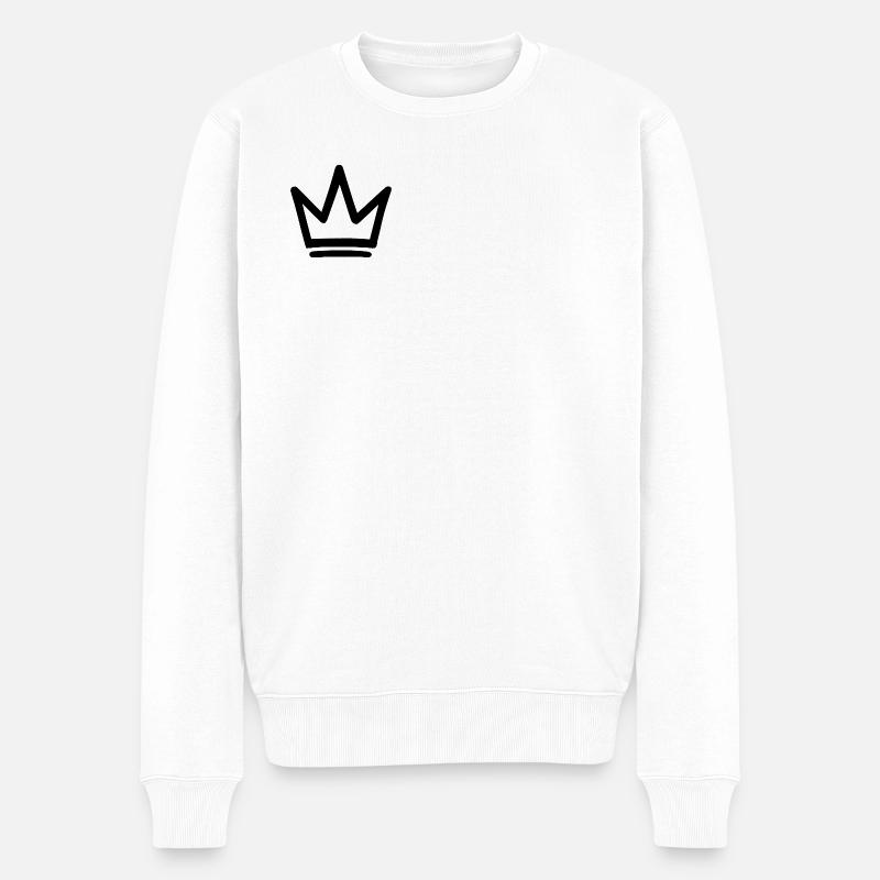Retro Neon Stadtbild Illustration - Männer Premium Bio Pullover - Weiß