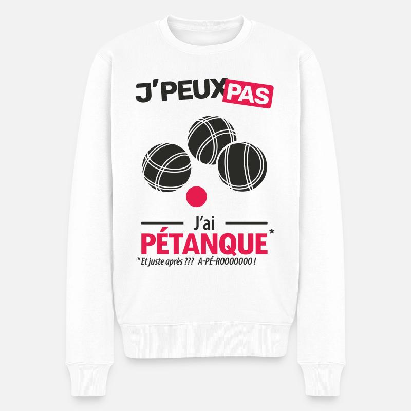 J'peux pas, j'ai pétanque - Pull Premium bio Homme - blanc
