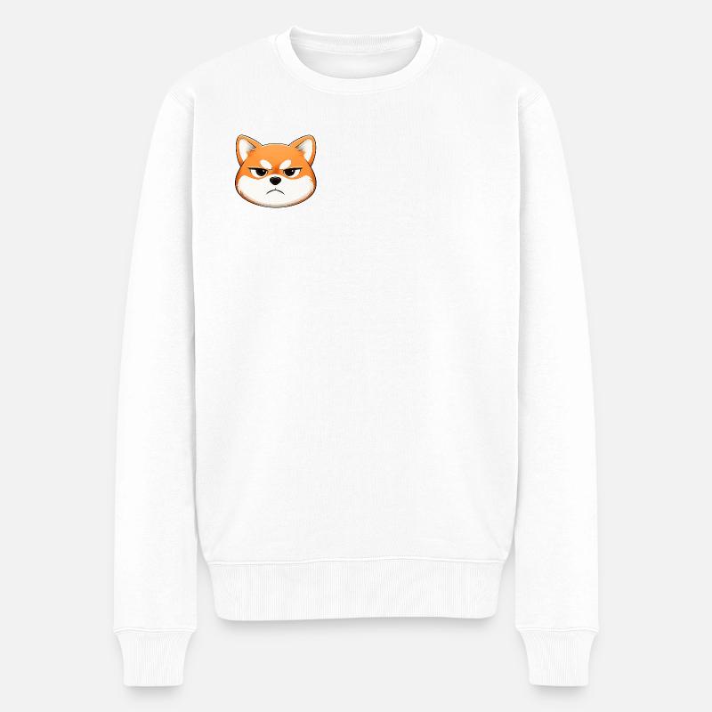 Grumpy, der Shiba Inu, der ein Gesicht zieht - Männer Premium Bio Pullover - Weiß