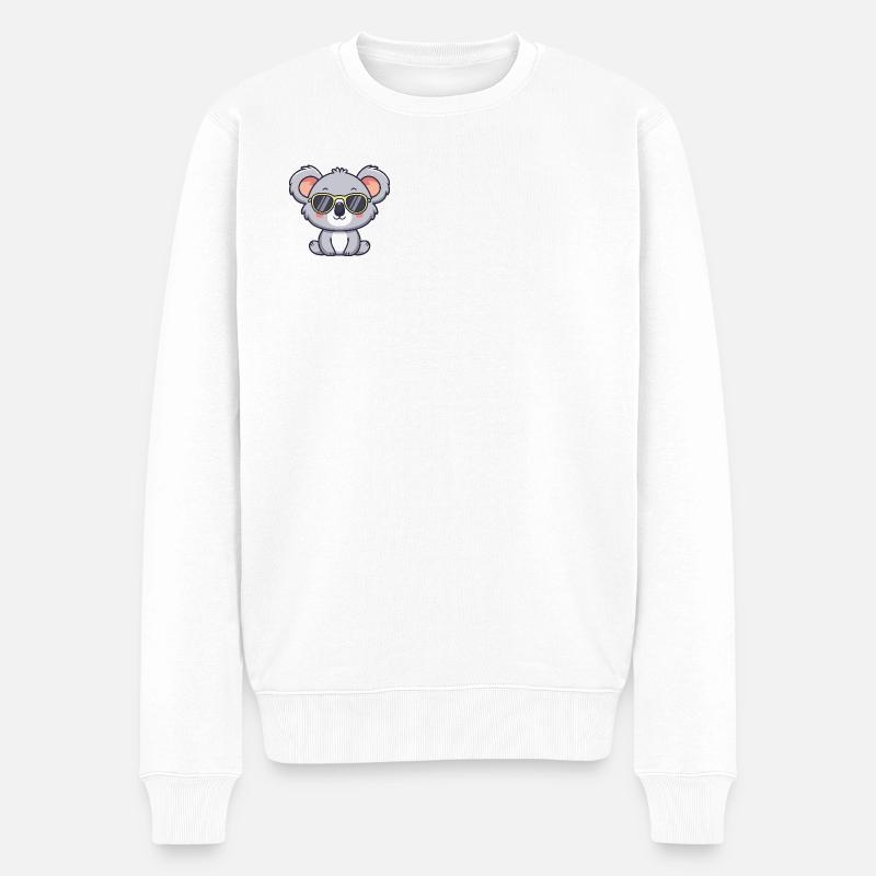 Koala-gelbe Pop-Brille - Männer Premium Bio Pullover - Weiß