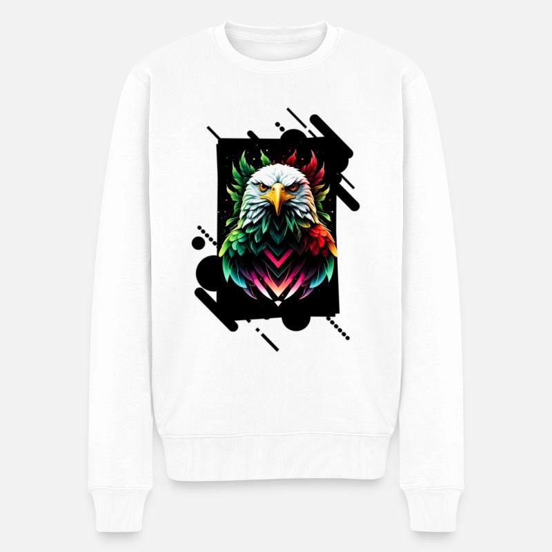 Aigle coloré néon - Pull Premium bio Homme - blanc