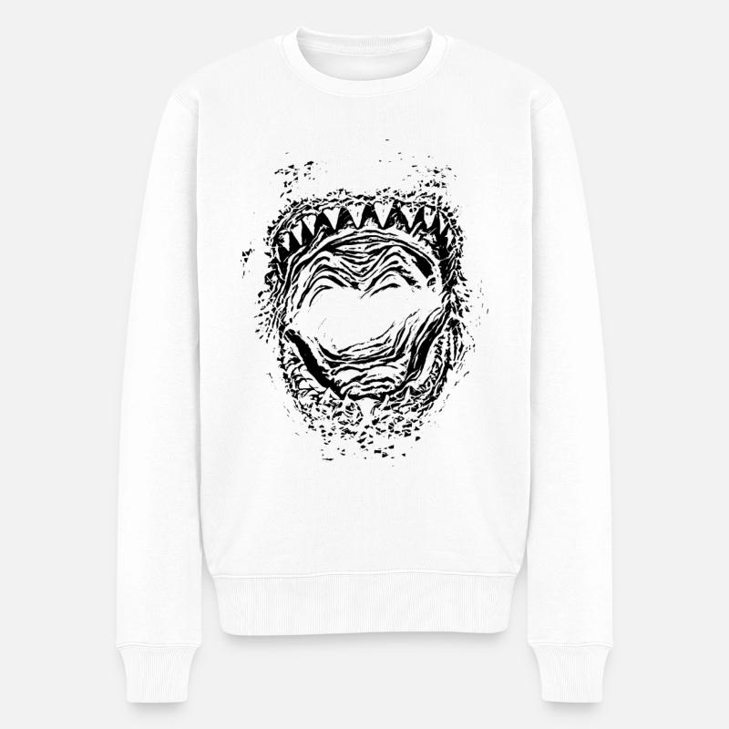Hai - Männer Premium Bio Pullover - Weiß