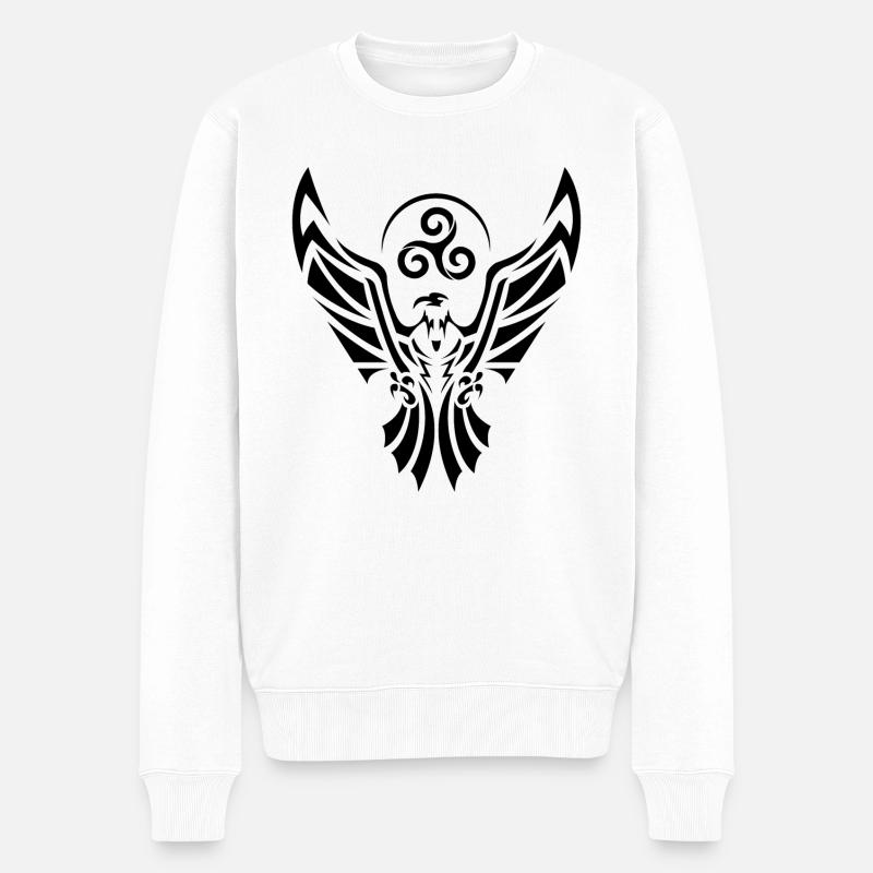 Aigle noir - Pull Premium bio Homme - blanc