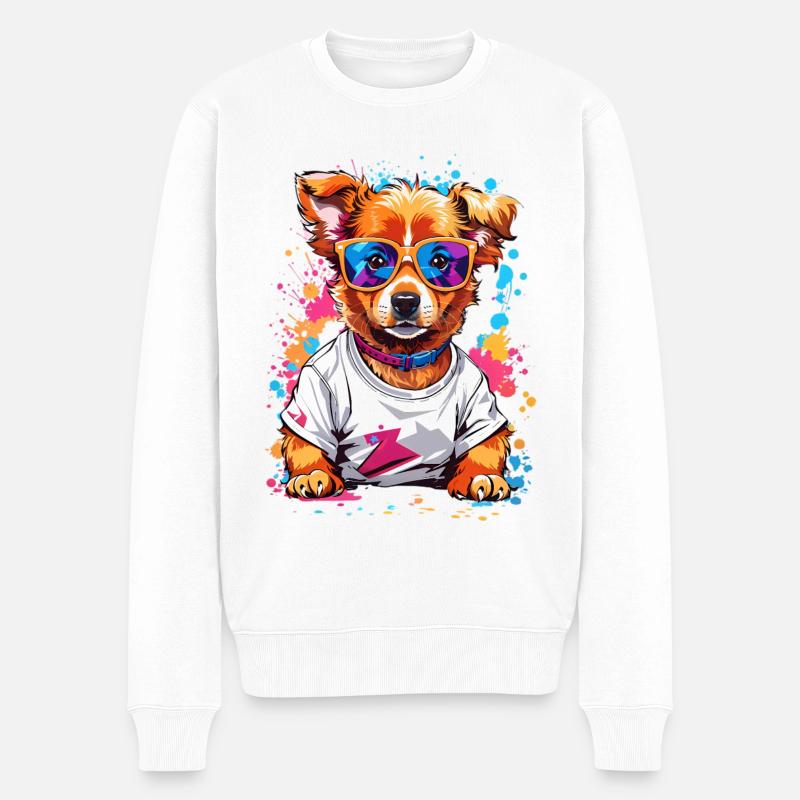 Chien cool - Pull Premium bio Homme - blanc