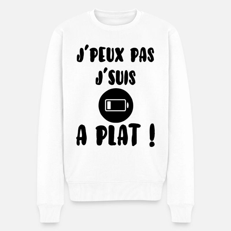 J’peux pas j´suis à plat - Pull Premium bio Homme - blanc